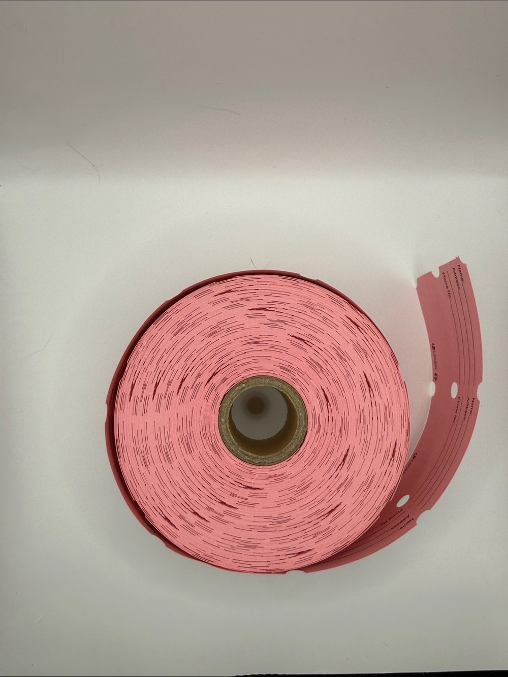 Pink Double Roll Numbered Raffle Event Tickets Partial Roll - Picture 2 of 3